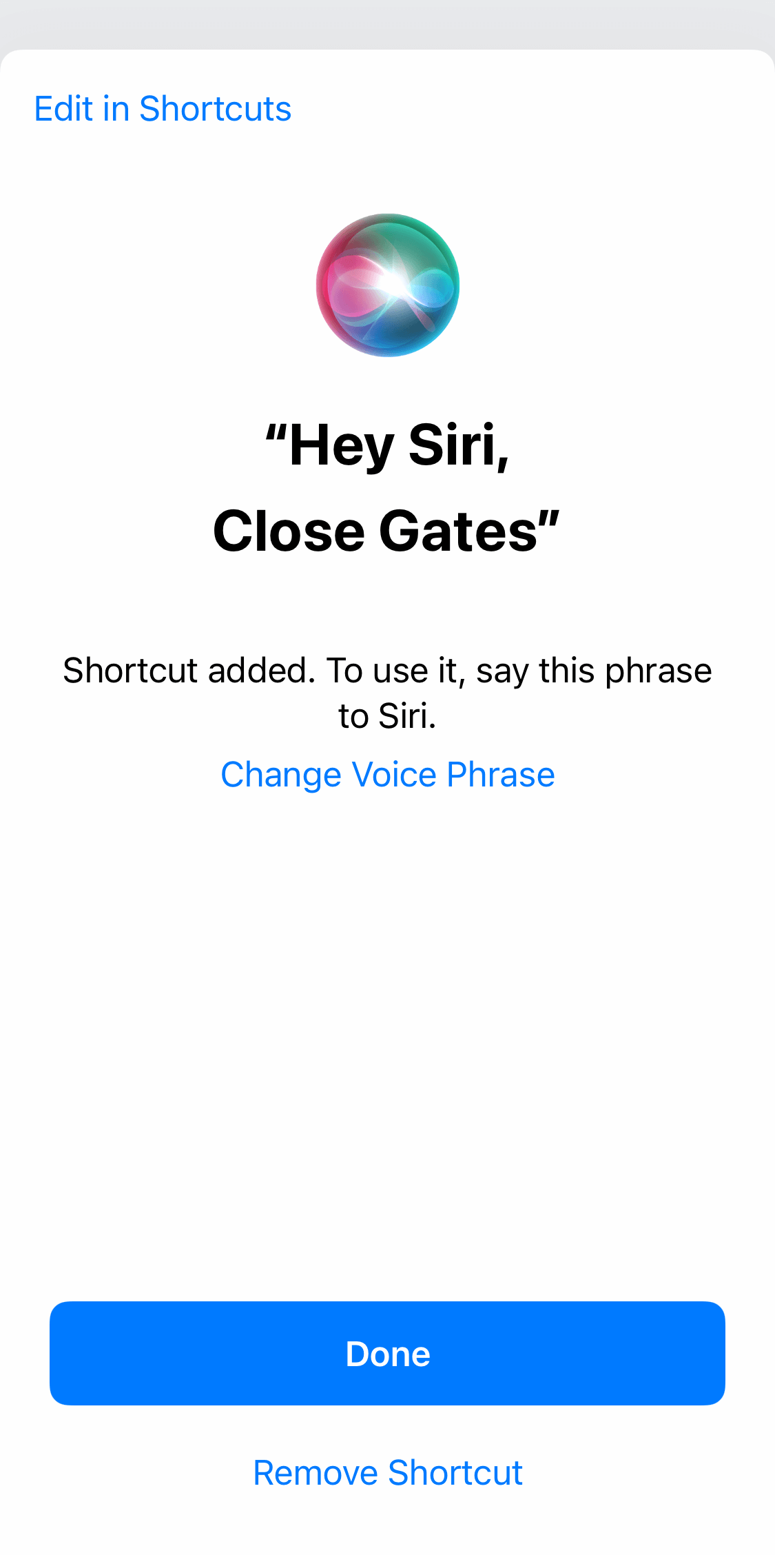 Setting up Siri voice commands in the Propuskator mobile app